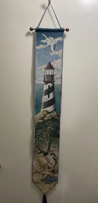 Tapiz náutico colgante de pared Lighthouses of the Northeast & Seashell 4 pies Foto 1 de 4