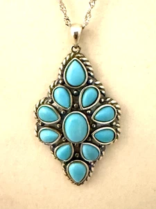 JTV Dornröschen Türkis Halskette Sterling Southwest Style DK Designer - Bild 1 von 4