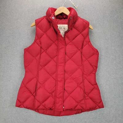 Chaleco Eddie Bauer Mujer L Alto Plumón de Ganso Rojo EB700 Cremallera Completa Sin Mangas Foto 1 de 4