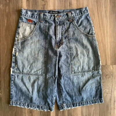 Pantalones Cortos De Colección Y2K No Boundaries Pierna Ancha Sueltos Denim Bolsillos Para Hombre Talla 34 Foto 1 de 4