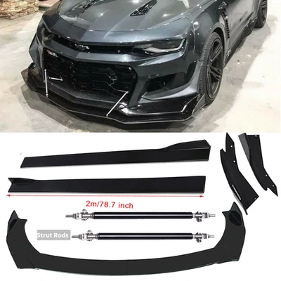 For Chevrolet Camaro Front Bumper LipS Chin Spoiler Splitter Body Kit+Side Skirt - Изображение 1 из 4