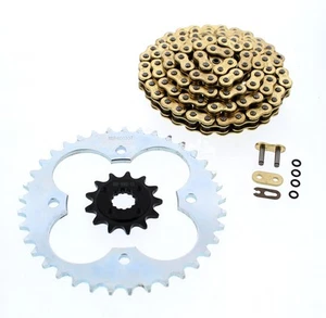 2003 2004 Polaris Predator 500 Gold O-Ring Chain and Silver Sprocket 13/37 94L - Picture 1 of 2