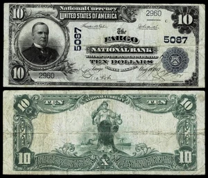 Fargo, ND  $10 1902 Plain Back Fr. 632 The Fargo National Bank Ch. # 5087 VF - Picture 1 of 1