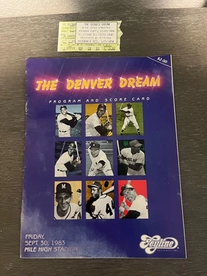 1983 The Denver Dream All-Time All Star Game Program  Ticket DiMaggio Aaron Mays - Image 1 of 4