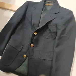 Vintage Brooks Brothers Blazer Boys 11-12 Navy University Designer Golden Button - Picture 1 of 5
