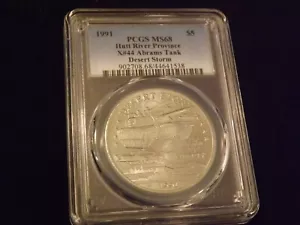 1991 $5 Hutt River Province Desert Storm X#44 Abraham Tank PCGS MS 68 - Picture 1 of 2