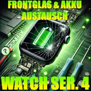 Apple Watch Series 4 ⭐ Display Glas Reparatur inkl. Akku Austausch ⭐40mm | 44mm - Bild 1 von 2
