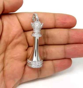 2Ct Round Cut Lab-Created Diamond Men's Charm Pendant 14k White Gold Plated - Picture 1 of 6