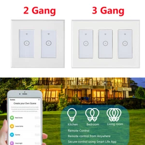 1/2/3 Gang Smart Home WiFi Touch Light Wall Switch Panel For Alexa / Google APP - Picture 1 of 36