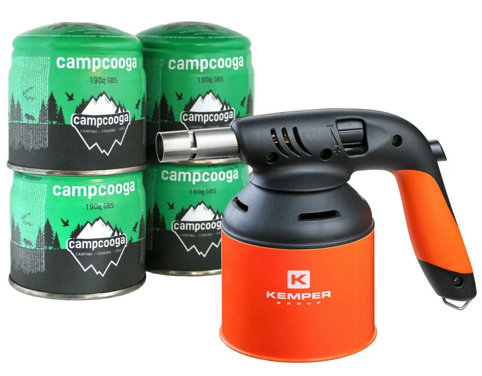 Profi Lötlampe Lötbrenner Bunsenbrenner mit Piezozündung für Kartuschen 190g - Bild 1 von 1