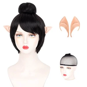 Short Black Wig for Women Girls Cosplay Party Hair Prestyled Buns Black Wig H... - Picture 1 of 5