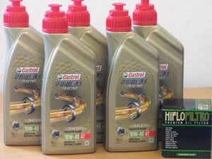 Castrol Power 1 Racing 4T 10W40 fullsyn / filtro de aceite Suzuki VL1500 Intruder 98-09 - Imagen 1 de 1
