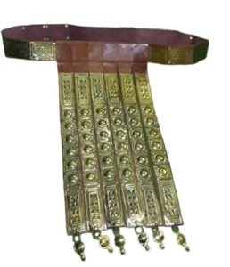 A ROMAN LEGION APRON BELT BRASS & LEATHER TROZAN ARMOR HALLOWEEN GIFT FOR FAMILY - Picture 1 of 4