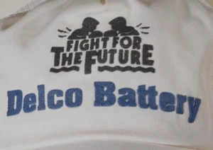 Delco Battery Fight For The Future Cap Hat Snapback Usa Adjustable White Blue - Picture 1 of 7