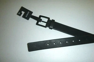alfani mens designer metal buckle  - black smooth texture leather belt sz: 30 - Picture 1 of 6