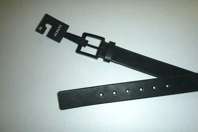 Fivela de metal designer masculina Alfani - cinto de couro preto textura lisa tamanho: 30 - Imagem 1 de 4