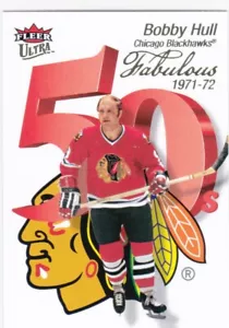 2021/22 FLEER ULTRA..BOBBY HULL..FABULOUS 50'S..CARD # FF-24..BLACKHAWKS - Picture 1 of 1