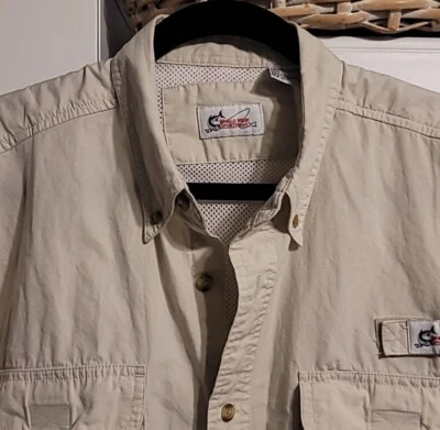 Рубашка спортивная во всем мире мужская размер большой бежевый короткий рукав вентилируемая для рыбалки - Изображение 1 из 4