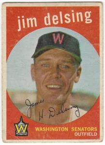 Jim Delsing 1959 Topps Baseball Card Washington Senators #386 - Picture 1 of 2