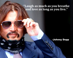JOHNNY DEPP MOTIVATION LACHEN SO VIEL DU ATMEST ZITAT FOTO ALLE GRÖßEN - Bild 1 von 1