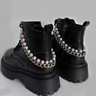 1 pièce élégantes doubles couches chaînes perles chaussures décoration Martin bottes chaussures boucles