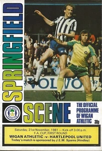 Football Programme WIGAN ATHLETIC v HARTLEPOOL UNITED Nov 1981 FAC - Picture 1 of 1