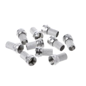 10 Pcs 75-5 F Connector Screw On Type For RG6 Satellite TV Coax Cable Tw - Picture 1 of 7