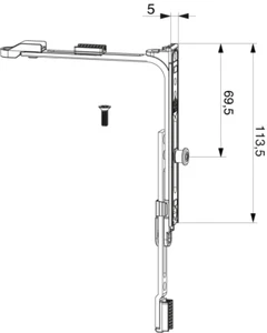 Maco Eckumlenkung kurz 222203 mit 1 Sicherheitszapfen senkrechtb FFB220-319 - Bild 1 von 2