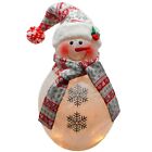 Stony Creek Get Your Merry On! 11" Pre-Lit Hatted Glass Snowman w/scarf SSX1445B