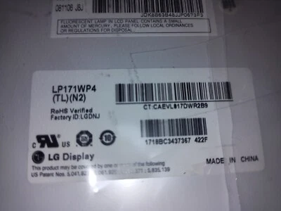 LP171WP4 (TL)(N2) 17.1" LCD LG Laptop Screen - Image 1 of 4