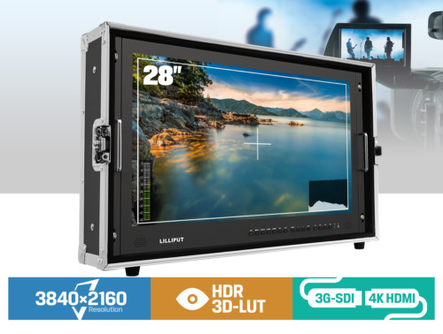 LILLIPUT 28" BM280-4KS HDR 3D Luts Broadcast Ultra-HD 3G-SDI ,HDMI DVI + V Mount