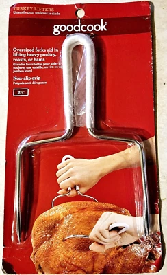 Good Cook Turkey Lifter Carving Fork Meat Food Pork Beef Roasts Thanksgiving NEW - Image 1 of 3