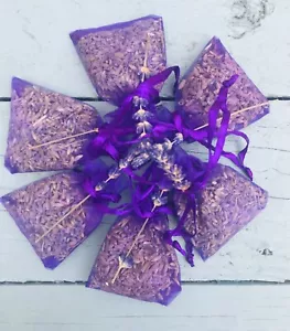 10 Dried Lavender Bags Natural Handmade Fresh Buds Scent Aroma Wedding Favours - Picture 1 of 6