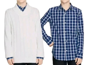 Gap Boys Sweater Shirt Set Size XL 14/16 Off White/Blue - Picture 1 of 2