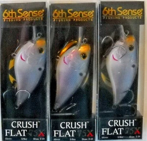 Menge 3 6th SENSE CRUSH FLAT 75X Squarebill Crankbaits in Ghost Pro Shad Farbe - Bild 1 von 2