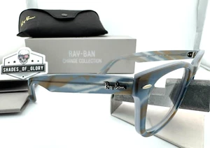 RAY-BAN WAYFARER EASE CHANGE RB 4340V 8382 PHOTO BLUE STRIPE SUNGLASSES 50MM - Picture 1 of 16