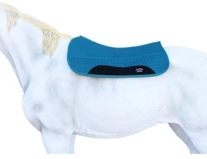 Horse Western 27"x32" Quilted Barrel Contoured Fur Padded Schabracke Teal 39229 - Bild 1 von 5
