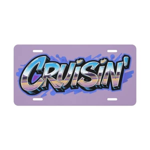 Purple/Blue "Cruisin" Cute Vanity License Plate Car Truck Accessory  - Picture 1 of 3