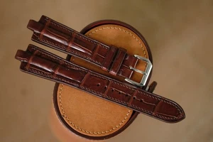 Handmade brown strap for Bvlgari size 22/18 (can change size length) - Picture 1 of 5