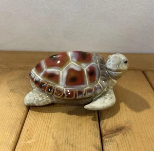 LOI Distributing Ceramic Turtle Figurine Hand-Painted Glazed Red Brown Shell 5" - Picture 1 of 19