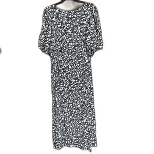 Maxikleid 3X schick Blumen blau Puffärmel Prärie Landhaus Bauer Neu mit Etikett Old Navy - Bild 1 von 9