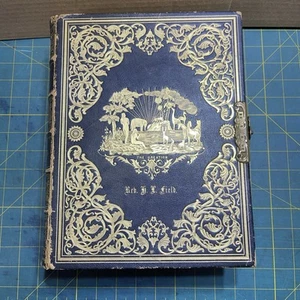 VTG 1868 Leather Hartford Bible INGRAM COBBIN Photos Burman India Converts - Picture 1 of 23