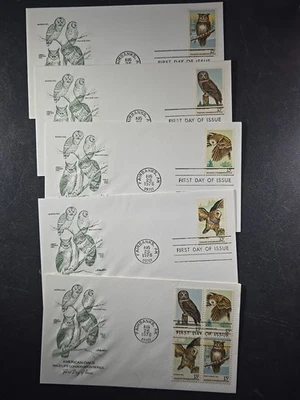 1978 US AMERICAN OWLS FDC Scott# 1760-1763, 1763A, ARTMASTER Set of 5 - stk#KR16 - Image 1 of 4