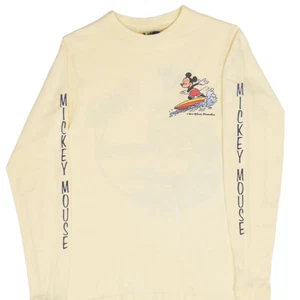VINTAGE DISNEY SURFING MICKEY MOUSE LONG SLEEVE TEE SHIRT 1980S XS MADE IN USA - Picture 1 of 7