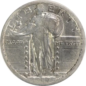 1917-S Standing Liberty Silver Quarter Type 2 VF Uncertified #141 - Bild 1 von 2