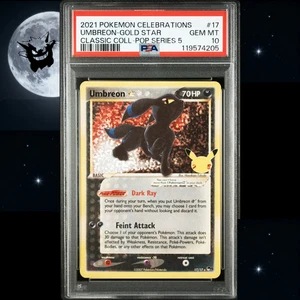 PSA 10 Umbreon Gold Star 17/17 Celebrations Classic Collection 2021 Pokemon Card - Picture 1 of 7