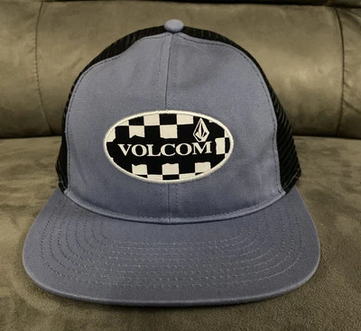 NWT Volcom Woodtick Trucker Mesh Slate PERIWINKLE BLUE /Black Men's Hat - Image 1 of 4