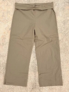Vintage Nwot VEDUCCI Khaki Stretch Fold Over Waist Wide Leg Crop Pants Sz 16 - Picture 1 of 6
