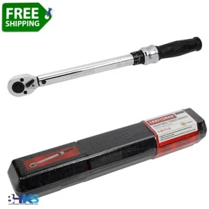 Craftsman 3/8" Drive Torque Wrench 5-80 FT LB Adjustable Soft Grip 24T NEW - Picture 1 of 4