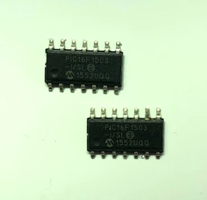 PIC16F1503 Microcontroller 2Kb Flash SOIC-14 Genuine Microchip part x 2 pcs - Foto 1 di 1